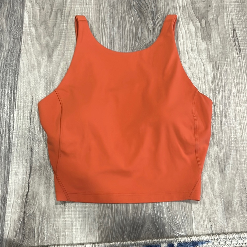 lululemon yoga align high neck tank. canyon orange. worn once
